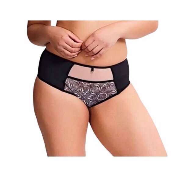 Sculptresse By Panache Size 22 Black 4XL Dionne Contrast-Panel Brief Panty NWT - Picture 1 of 4